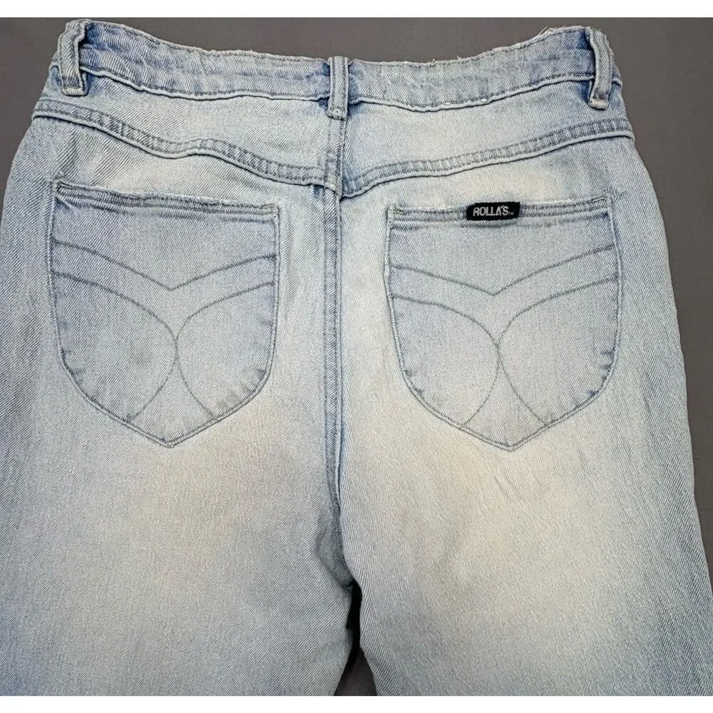 ROLLA'S High Rise Original Straight Leg Light Blue Denim Jean Size 30 Light Wash - Picture 3 of 9